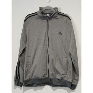 Adidas Gray Athletic Track Jacket Mock Neck. Men Size Extra Large